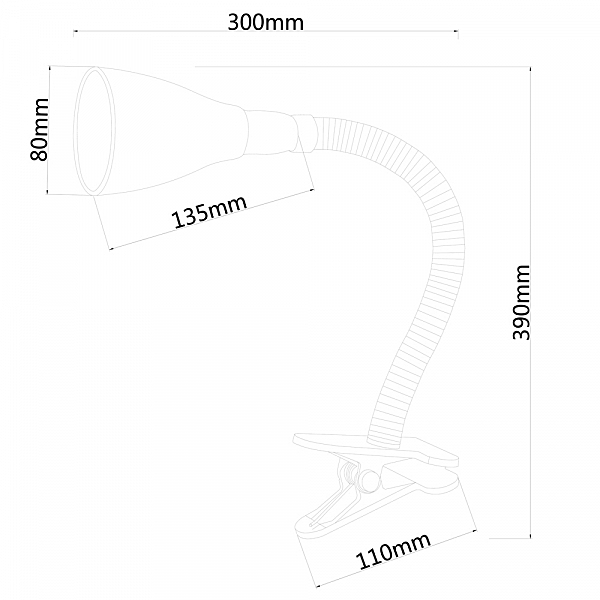 Настольная лампа на прищепке Arte Lamp Cord A1210LT-1BK