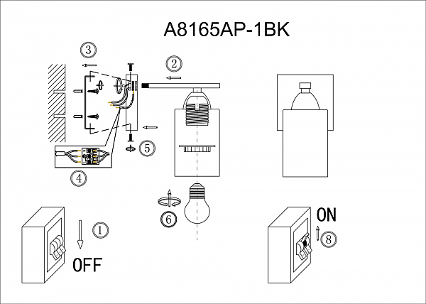 Настенное бра Arte Lamp A8165AP-1BK