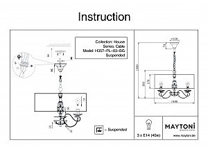 Подвесная люстра Maytoni Cable H357-PL-03-BG