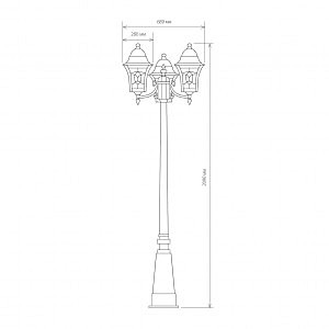 Столб фонарный уличный Elektrostandart Altair Altair F/3 черное золото