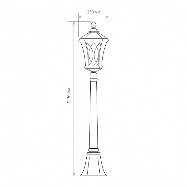 Столб фонарный уличный Elektrostandard Virgo Virgo F черное золото (GLXT-1450F)