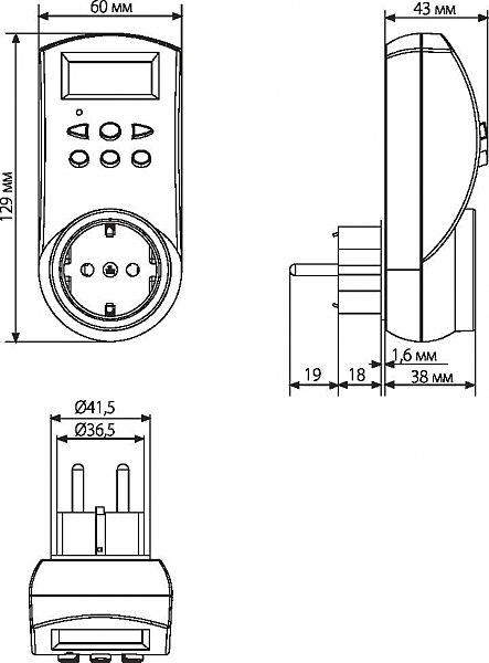 Розетка Elektrostandard TMH-E-4 TMH-E-4 16A x1 IP20 Белый