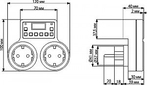 Розетка-таймер Elektrostandard TMH-E-5 TMH-E-5 16A x2 IP20 Белый