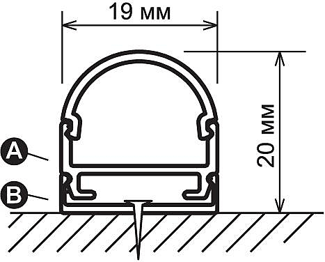 Профиль Elektrostandard LL LL-2-ALP005 Потолочный алюминиевый профиль для LED ленты (20mm),oval