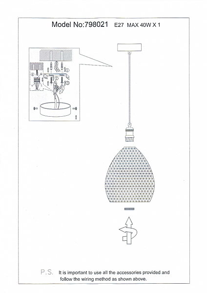 Светильник подвесной Lightstar Genni 798021