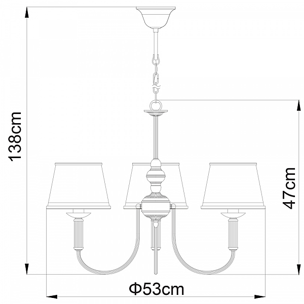 Потолочная люстра Arte Lamp Alice A3579LM-3AB