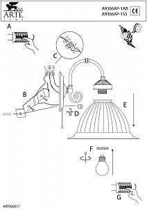 Настенное бра Arte Lamp AMERICAN DINER A9366AP-1SS