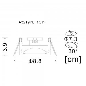 Встраиваемый светильник Arte Lamp Accento A3219PL-1GY