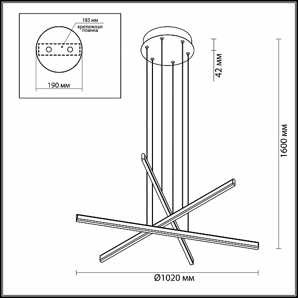 Подвесная люстра Odeon Light Rudy 3890/48L