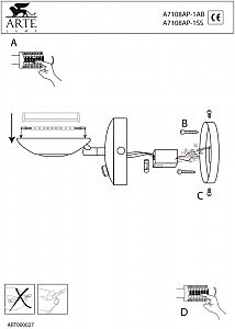 Настенное бра Arte Lamp INTERIOR A7108AP-1AB