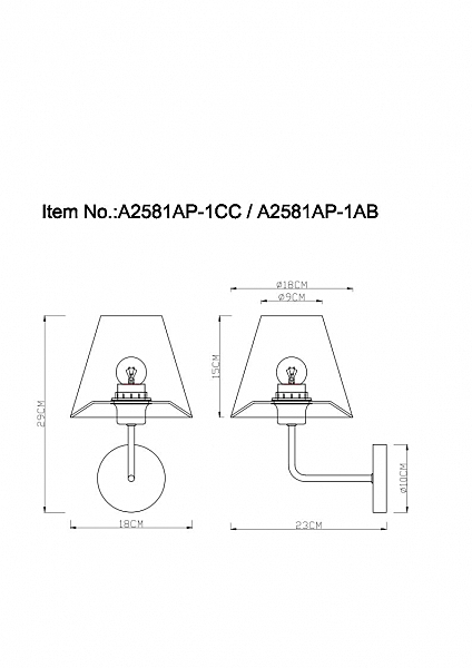 Настенное бра Arte Lamp Elba A2581AP-1CC