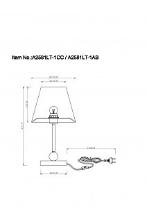 Настольная лампа Arte Lamp Elba A2581LT-1AB