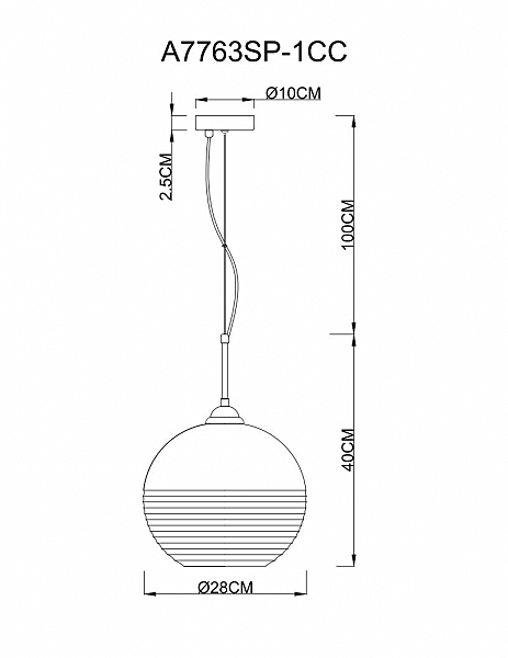 Светильник подвесной Arte Lamp Wave A7763SP-1CC