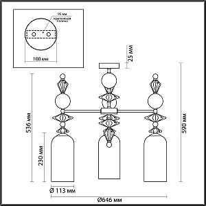 Потолочная люстра Odeon Light EXCLUSIVE Bizet 4893/3C