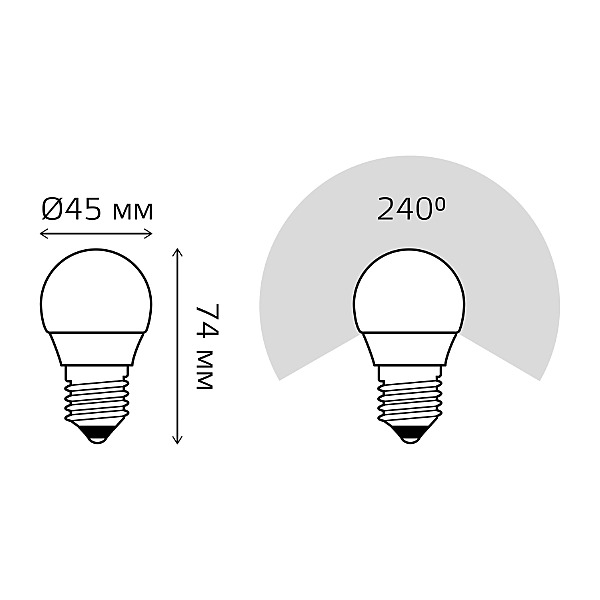 Светодиодная лампа Gauss Elementary Шар 53230