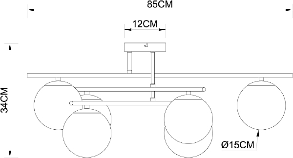 Потолочная люстра Arte Lamp Alcor A2224PL-6BK