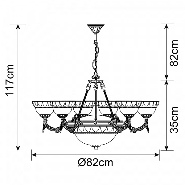 Подвесная люстра Arte Lamp WINDSOR WHITE A3777LM-6-2AB