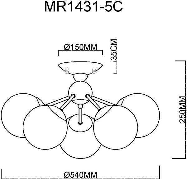Потолочная люстра MyFar Kate MR1431-5C