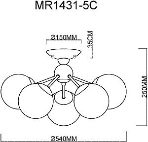 Потолочная люстра MyFar Kate MR1431-5C