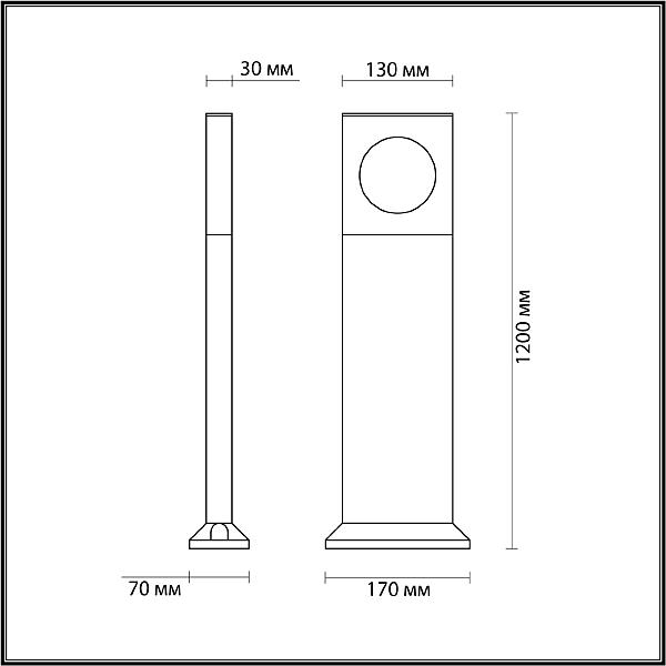 Уличный наземный светильник Odeon Light Como 6653/10GA