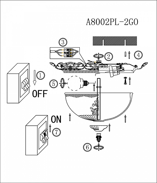 Светильник потолочный Arte Lamp PIATTI A8002PL-2GO