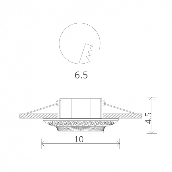 Встраиваемый светильник с узорами Occhio A5280PL-1WA Arte Lamp