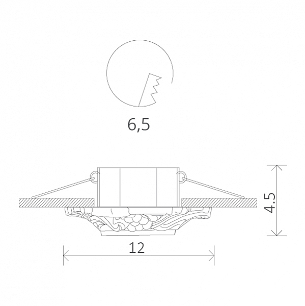 Встраиваемый светильник с узорами Occhio A5285PL-1SG Arte Lamp