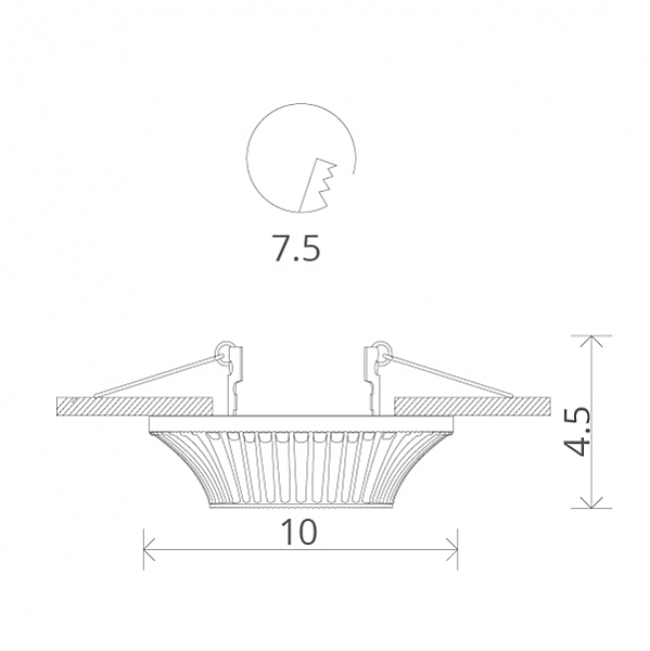 Встраиваемый светильник с узорами Arena A5298PL-1WG Arte Lamp