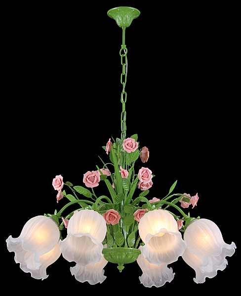 Люстра подвесная с цветочками Rose ROSE 11470/8C GREEN Natali Kovaltseva