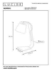 Настольная лампа Lucide Nordic 06502/81/31