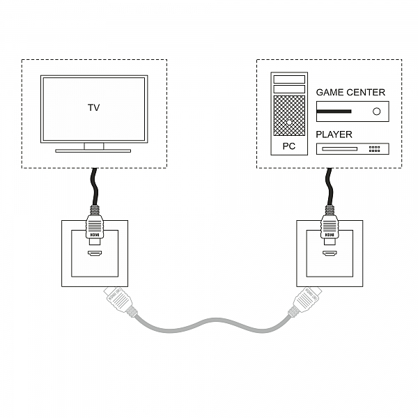 Розетка Werkel Серебряный WL06-60-11/ Розетка HDMI (серебряный)