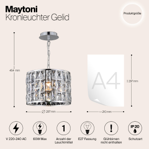 Светильник подвесной Maytoni Gelid MOD184-PL-01-CH