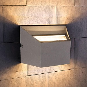 Уличный настенный светильник Elektrostandard 1615 1615 TECHNO LED OFION DOUBLE алмазный серый