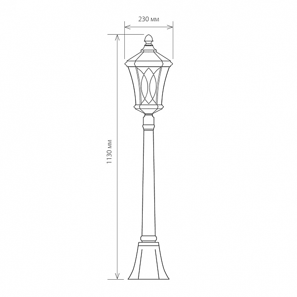 Столб фонарный уличный Elektrostandard Virgo Virgo F черное золото (GLXT-1450F)