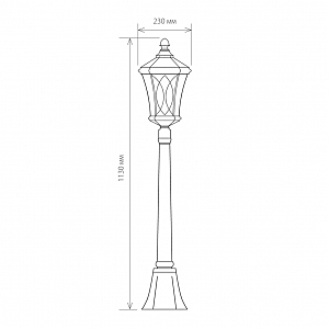 Столб фонарный уличный Elektrostandard Virgo Virgo F черное золото (GLXT-1450F)