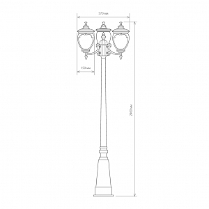 Столб фонарный уличный Elektrostandart Andromeda Andromeda F/3 (GLYF-8024F/3) белое золото