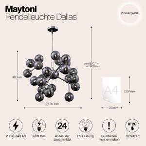 Подвесная люстра Maytoni Dallas MOD545PL-24G