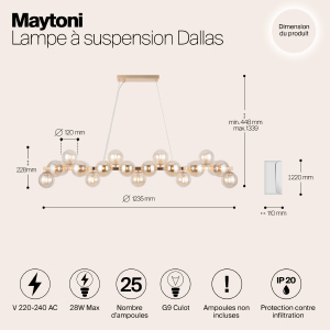 Подвесная люстра Maytoni Dallas MOD547PL-25G