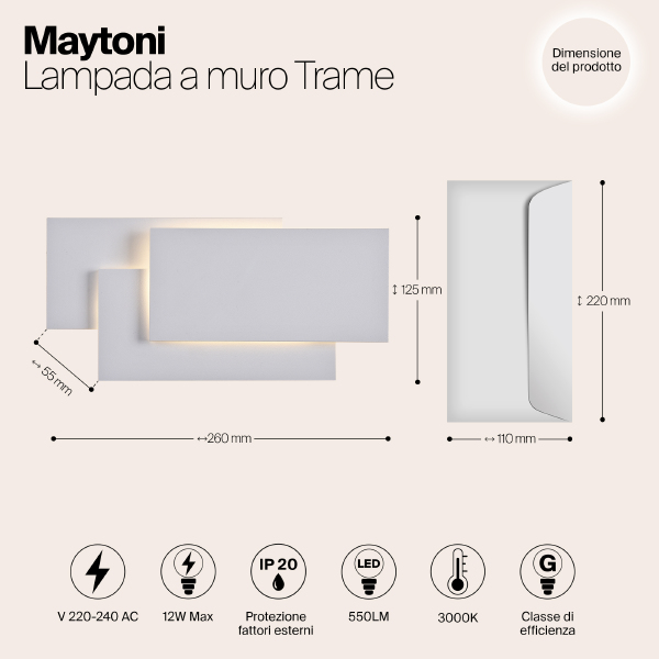 Настенное бра Maytoni Trame C804WL-L12W