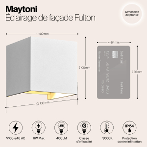 Уличный LED настенный светильник Maytoni Fulton O572WL-L6W