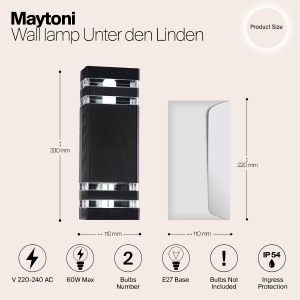 Уличный настенный светильник Maytoni Unter den Linden O578WL-02B