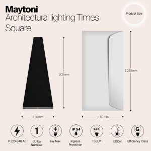 Уличный LED настенный светильник Maytoni Times Square O580WL-L6B