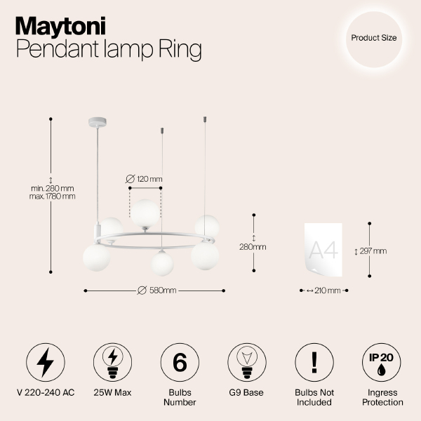 Подвесная люстра Maytoni Ring MOD013PL-06W