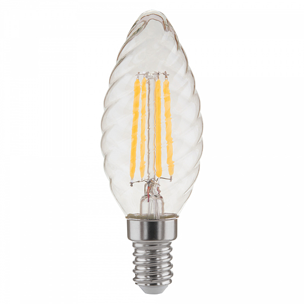 Светодиодная лампа Eurosvet Filament Свеча витая F 7W 4200K E14 прозрачный (BL129) 7W