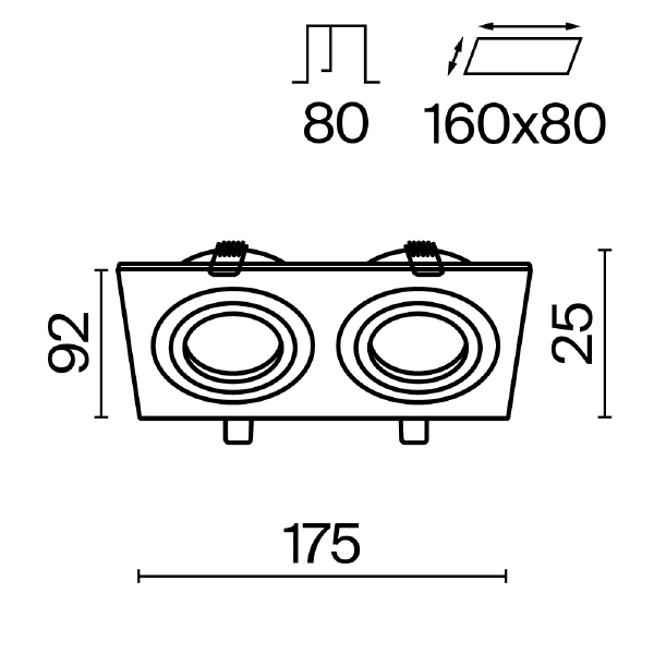 Встраиваемый светильник Maytoni Atom DL024-2-02B