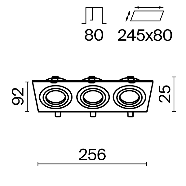 Встраиваемый светильник Maytoni Atom DL024-2-03W