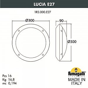 Уличный потолочный светильник Fumagalli Lucia 1R3.000.000.AYE27.BU1