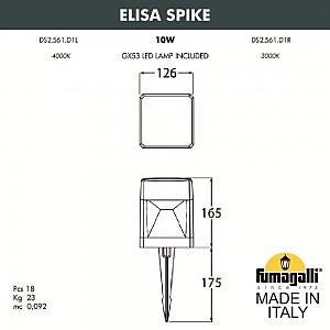 Грунтовый светильник Fumagalli Elisa DS2.561.000.AXD1L