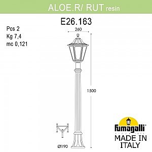 Уличный наземный светильник Fumagalli Rut E26.163.000.WYF1R