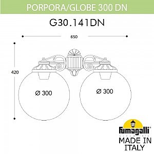 Уличный настенный светильник Fumagalli Globe 300 G30.141.000.AZE27DN